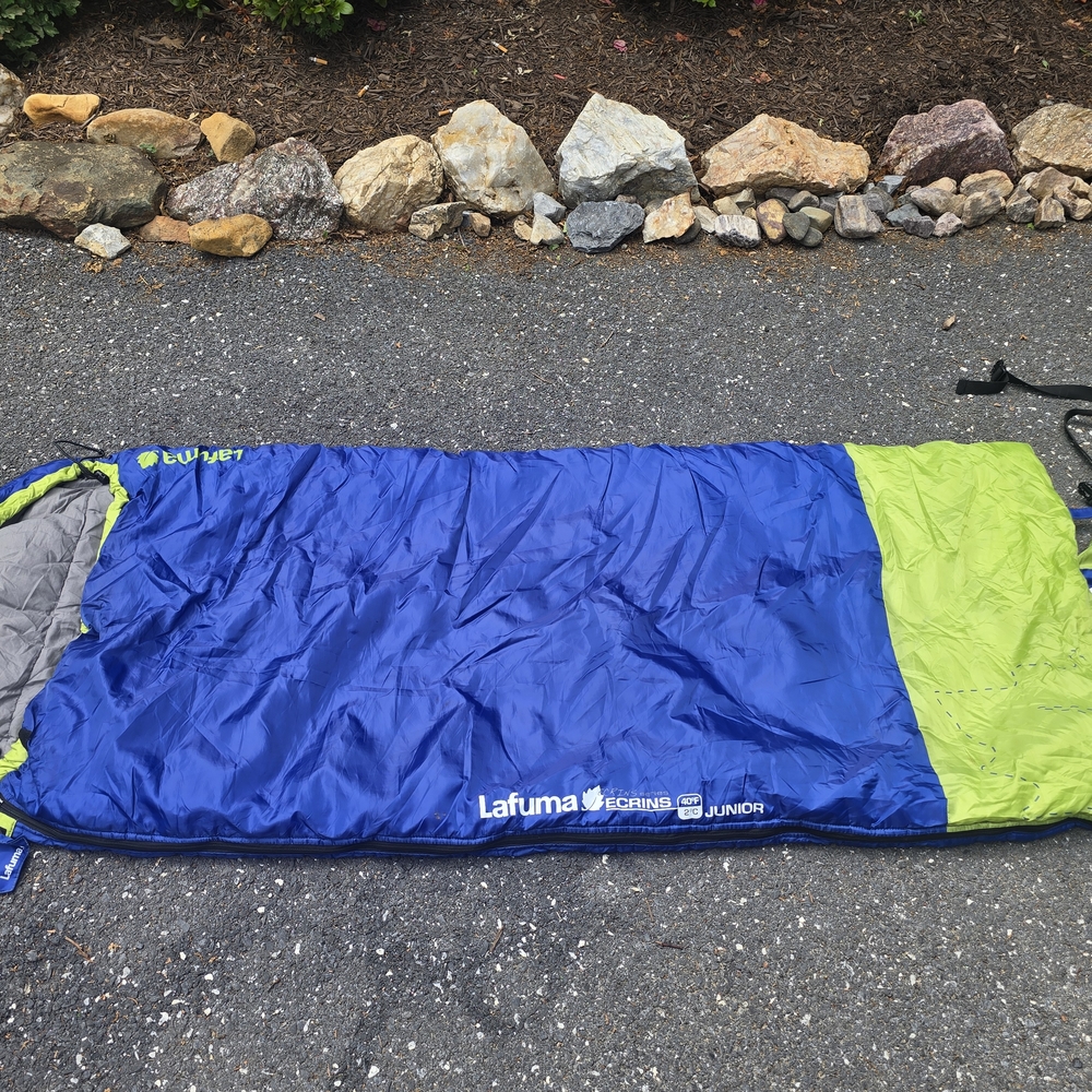 Kids Blue and Green Sleeping Bag